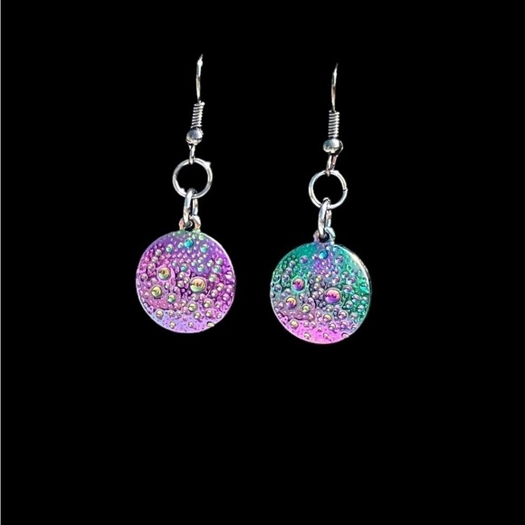 Round dangle earrings- Mermaid tail - Picture 4 of 6